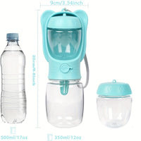 HKM-8445117 Leak-Proof 2-in-1 Dog Water Bottle with Food Container for Travel, Hiking and Outdoor Activities
