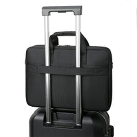 HKM-844563 Large Capacity Portable Laptop Tote Bag for 15.6-Inch and 14-Inch Computers - Sleek Black Briefcase Design
