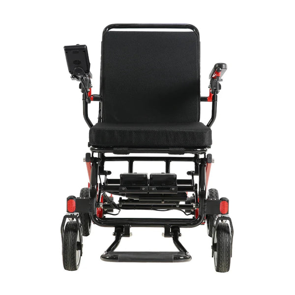 HKM-5468627 Light Folding Electric Wheelchair Dual 250W Motors 24V 24Ah Battery 12.4 Mile Range 265 lb Capacity Aluminum