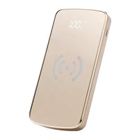 HKM-844883 Ultra-Thin Customizable Wireless Charging Power Bank with 10000mAh Capacity and Mirror Finish