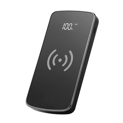 HKM-844883 Ultra-Thin Customizable Wireless Charging Power Bank with 10000mAh Capacity and Mirror Finish