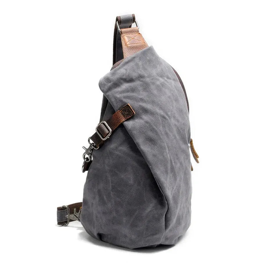 HKM-844883 Waterproof Canvas Messenger Shoulder Bag for Men