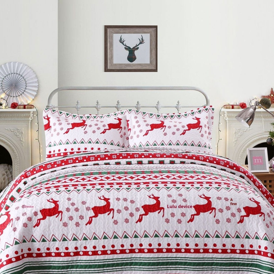 HKM-845011 Cartoon Anime Cotton Three-Piece Bed Cover Set for Twin & Full Sizes