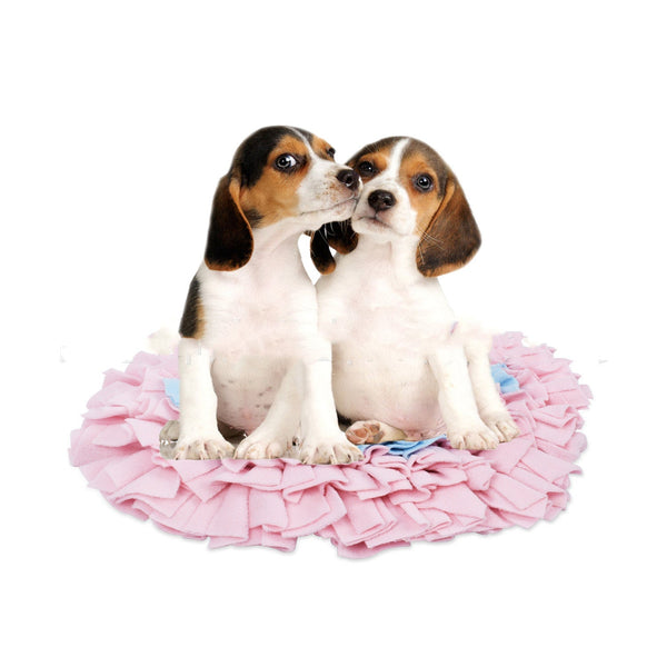 HKM-8450237 Pet Sniffing Pad for Interactive Play, Pink Polar Fleece with Non-Slip Base, 35 x 30 cm
