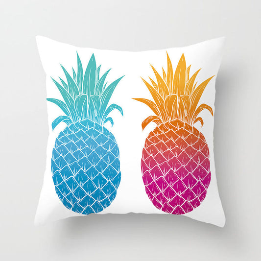 HKM-845075 Nordic Plant Design Peach Skin Sofa Pillowcase - 45x45cm, Floral Pattern