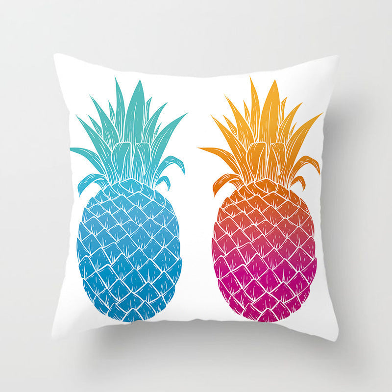 HKM-845075 Nordic Plant Design Peach Skin Sofa Pillowcase - 45x45cm, Floral Pattern