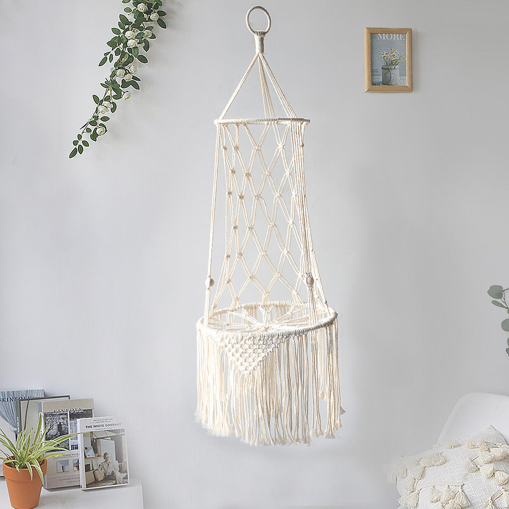 HKM-8450877 Macrame Cat Hammock Bed - Stylish Wall Hanging Pet Swing for Cats