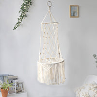 HKM-8450877 Macrame Cat Hammock Bed - Stylish Wall Hanging Pet Swing for Cats