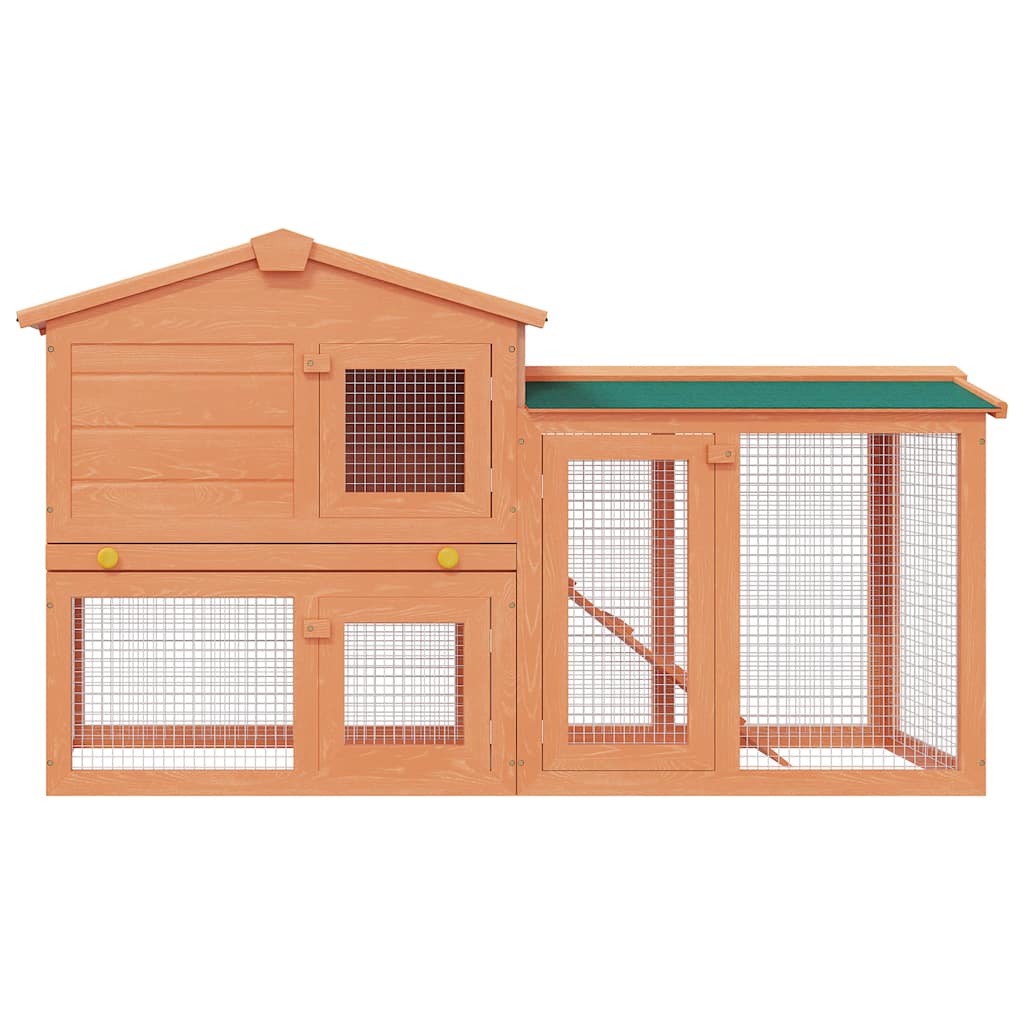 HKM-8451005 Spacious Two-Level Rabbit Hutch with Ramp and Removable Tray