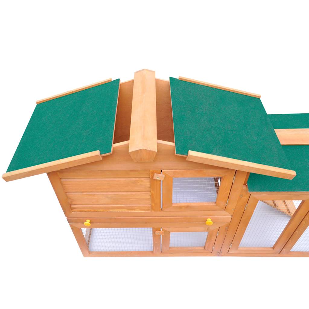 HKM-8451005 Spacious Two-Level Rabbit Hutch with Ramp and Removable Tray