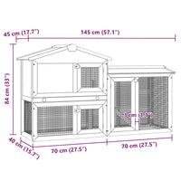 HKM-8451005 Spacious Two-Level Rabbit Hutch with Ramp and Removable Tray