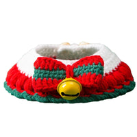 HKM-8451389 Christmas Themed Adjustable Milk Cotton Knitted Yarn Collar for Cats