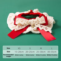 HKM-8451389 Christmas Themed Adjustable Milk Cotton Knitted Yarn Collar for Cats