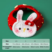 HKM-8451389 Christmas Themed Adjustable Milk Cotton Knitted Yarn Collar for Cats