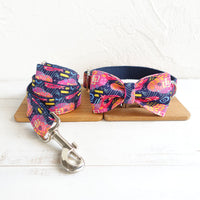 HKM-8451645 Graffiti Design Polyester Dog Collar with Flower Bow Accessories