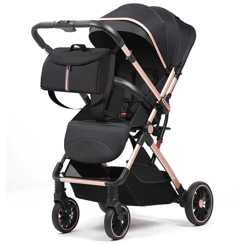 HKM-845203 Reversible 3-in-1 Lightweight Stroller with Folding Design and Adjustable Push Handle