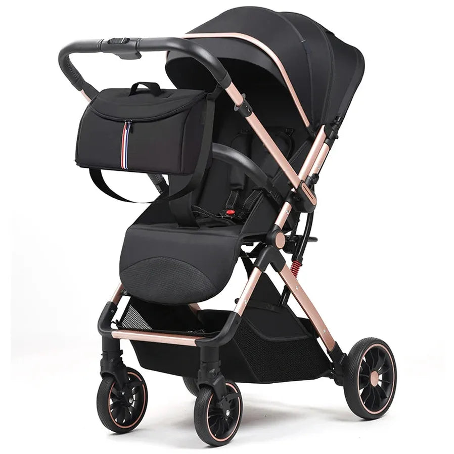 HKM-845203 Reversible 3-in-1 Lightweight Stroller with Folding Design and Adjustable Push Handle