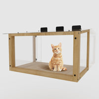 HKM-8453053 Waterproof Cat Window Perch - Secure Outdoor Catio for Indoor Cats, Fits Single-Hung Windows 24-35 In, Durable Wooden Design