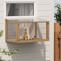 HKM-8453053 Waterproof Cat Window Perch - Secure Outdoor Catio for Indoor Cats, Fits Single-Hung Windows 24-35 In, Durable Wooden Design