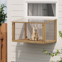 HKM-8453053 Waterproof Cat Window Perch - Secure Outdoor Catio for Indoor Cats, Fits Single-Hung Windows 24-35 In, Durable Wooden Design