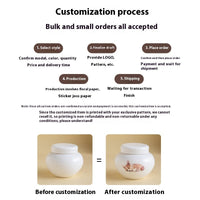 HKM-8453437 Ceramic Ash Urn for Pet Remains with Handmade Craftsmanship and Storage for Teeth and Hair