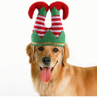 HKM-8453565 Funny Striped Clown Hat for Dogs - Comfortable Flannel Christmas Ornament