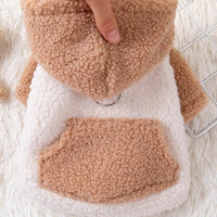 HKM-8453821 Warm Cotton-Padded Hooded Coat for Pets in Brown and Blue, Available in Sizes XS to XL