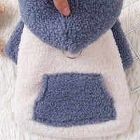 HKM-8453821 Warm Cotton-Padded Hooded Coat for Pets in Brown and Blue, Available in Sizes XS to XL