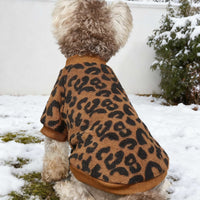 HKM-8454973 Leopard Print Dog Sweater for Warmth and Style - Available in Multiple Sizes