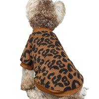 HKM-8454973 Leopard Print Dog Sweater for Warmth and Style - Available in Multiple Sizes