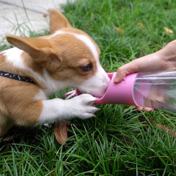 HKM-8455229 Portable Leak-Proof Pet Water Bottle with Food Dispenser for Traveling and Walking
