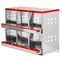 HKM-8455357 6 Compartment Chicken Nesting Box with Sloping Roof, Durable Iron Structure, Easy Assembly, 33 x 16.92 x 23.81 Inches