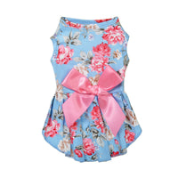 HKM-8456765 Charming Princess Summer Dress for Pets in Various Floral and Polka Dot Designs