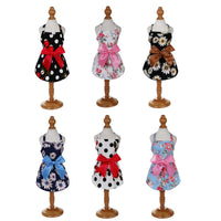 HKM-8456765 Charming Princess Summer Dress for Pets in Various Floral and Polka Dot Designs