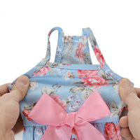 HKM-8456765 Charming Princess Summer Dress for Pets in Various Floral and Polka Dot Designs