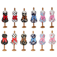 HKM-8456765 Charming Princess Summer Dress for Pets in Various Floral and Polka Dot Designs