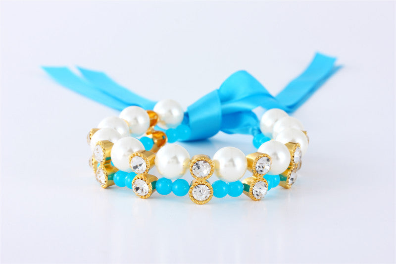 HKM-8457149 Colorful Bowknot Pearl Pet Collar for Cats and Dogs in Various Sizes
