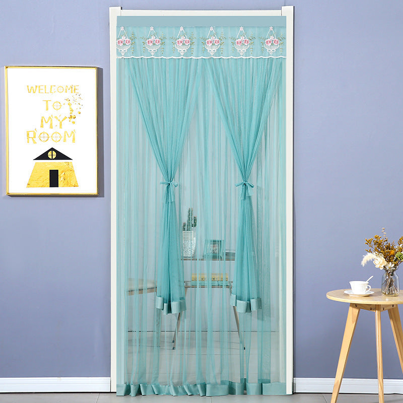 HKM-845715 Mosquito-Proof Lace Curtain - 90x200cm or 100x200cm, Velcro Style, Various Colors Available
