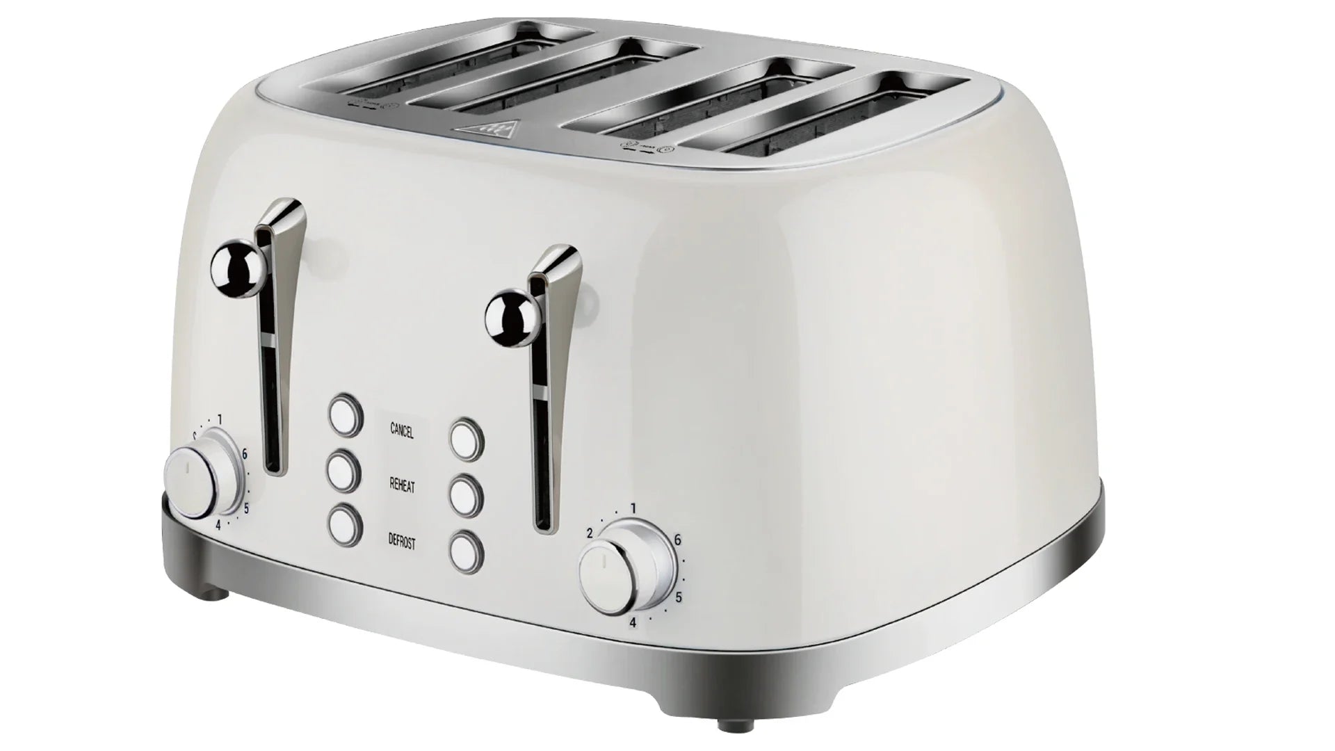 HKM-845907 Vintage Stainless Steel 4-Slice Waffle and Bread Toaster, Electric Kitchen Appliance
