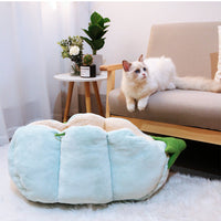 HKM-8459197 Warm Semi-Enclosed Cat Litter Bed with Soft Flannel and Lamb Wool, Ideal for Cats up to 15 kg
