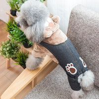 HKM-8459581 Cotton Padded Leisure Wear for Pets with Fun Paw Print Design