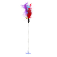 HKM-8459965 Funny Cat Toy Mouse Rod with Sucker and Spring - Interactive Plush Feather Toy for Kittens
