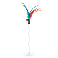 HKM-8459965 Funny Cat Toy Mouse Rod with Sucker and Spring - Interactive Plush Feather Toy for Kittens