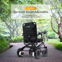 HKM-846035 Foldable Electric Wheelchair with Remote Control for Elderly, Aluminum Alloy Frame, Lightweight and Compact Design, 120KG Capacity