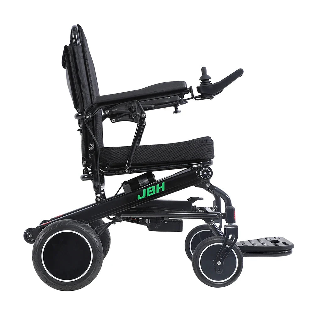HKM-846035 Foldable Electric Wheelchair with Remote Control for Elderly, Aluminum Alloy Frame, Lightweight and Compact Design, 120KG Capacity