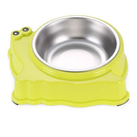 HKM-8461117 Cartoon Snail Shape Stainless Steel Pet Bowl for Food and Water - Pink, Green, Blue