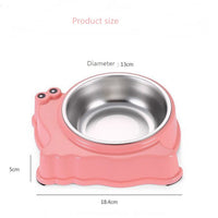 HKM-8461117 Cartoon Snail Shape Stainless Steel Pet Bowl for Food and Water - Pink, Green, Blue