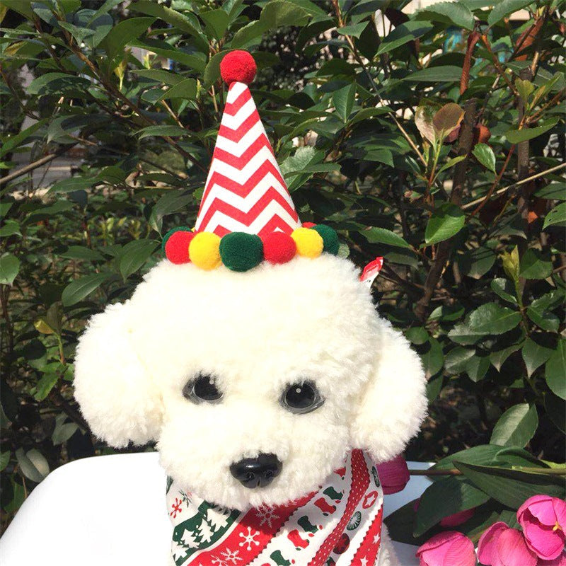 HKM-8461501 Festive Christmas Hat and Bow Tie Set for Pets, Cloth Decoration Accessories