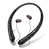 HKM-846227 Retractable Wireless Bluetooth Neckband Headphones with Noise-Canceling Microphone and 12 Hours Playtime