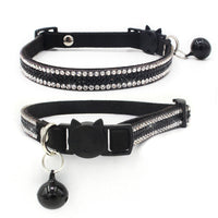 HKM-8462909 Suede Microfiber Cat Collar with Safety Buckle and Bell, Adjustable XS-S Sizes